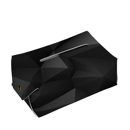Black Polygonal Geometric Print Rectangle Tissue Box Cover