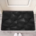 Black Polygonal Geometric Print Rubber Doormat