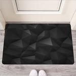 Black Polygonal Geometric Print Rubber Doormat