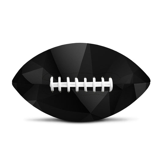 Black Polygonal Geometric Print Rugby Ball