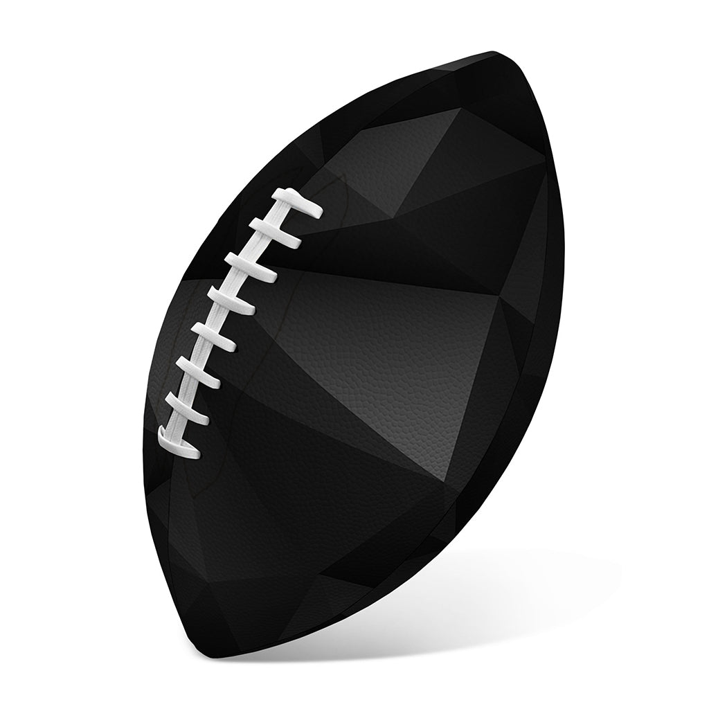 Black Polygonal Geometric Print Rugby Ball