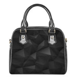 Black Polygonal Geometric Print Shoulder Handbag