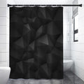 Black Polygonal Geometric Print Shower Curtain