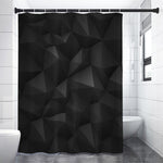 Black Polygonal Geometric Print Shower Curtain