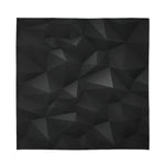 Black Polygonal Geometric Print Silk Bandana