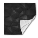 Black Polygonal Geometric Print Silk Bandana