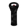 Black Polygonal Geometric Print Single Neoprene Wine Tote