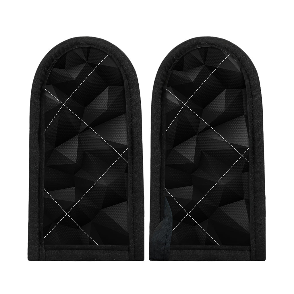 Black Polygonal Geometric Print Skillet Handle Cover