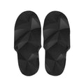 Black Polygonal Geometric Print Slippers