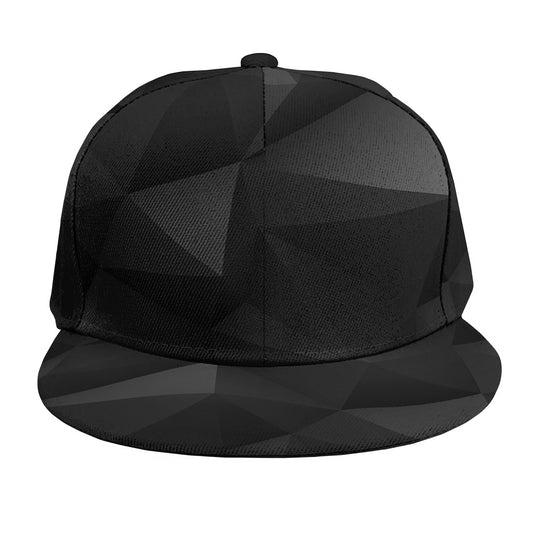 Black Polygonal Geometric Print Snapback Cap