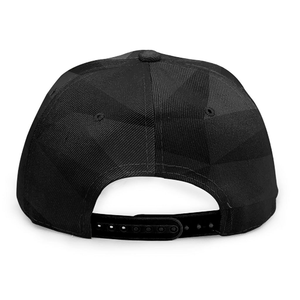 Black Polygonal Geometric Print Snapback Cap