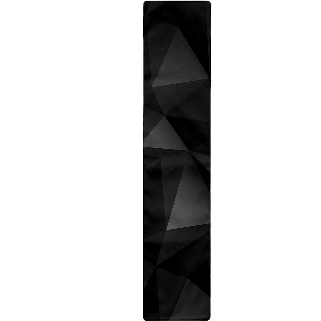Black Polygonal Geometric Print Table Runner