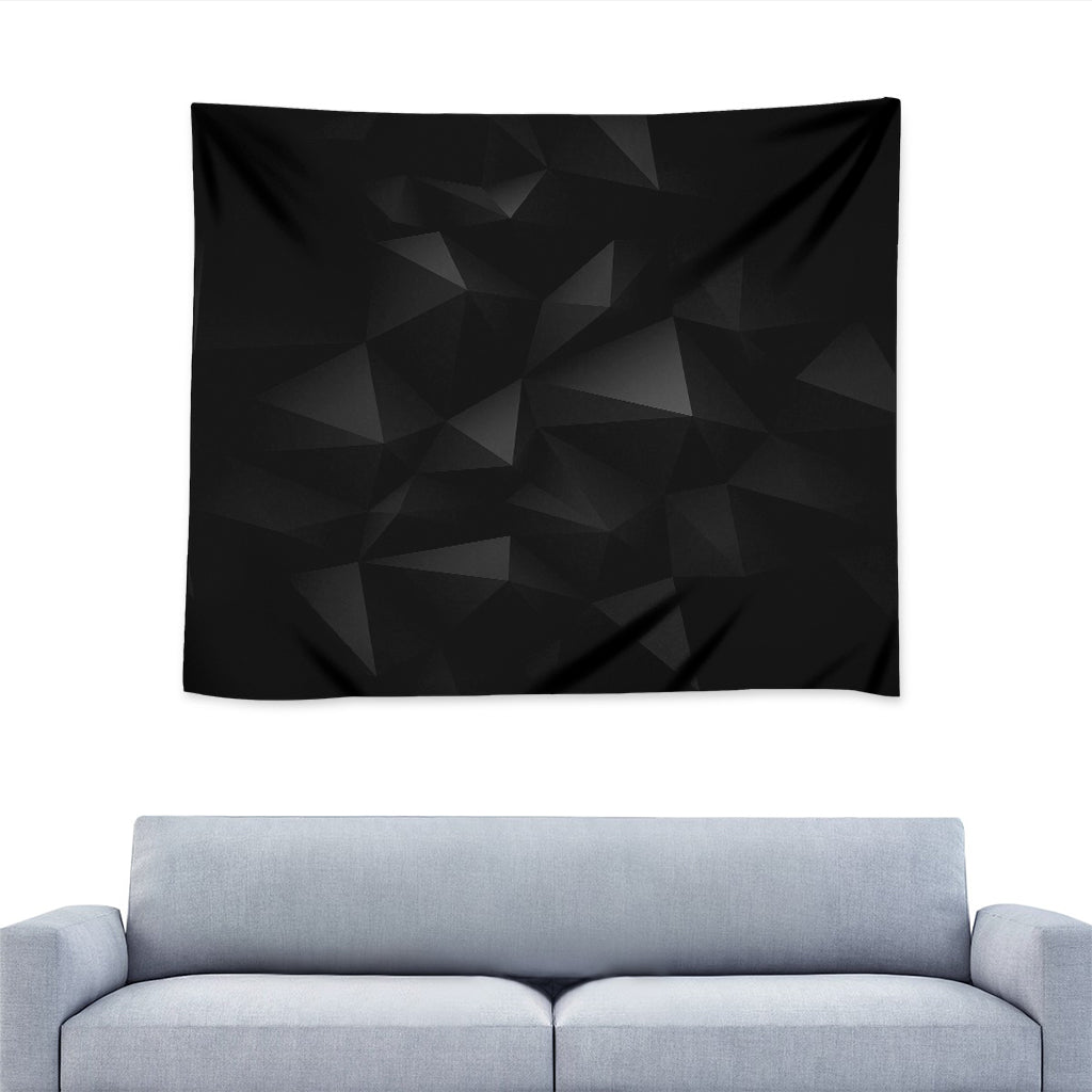Black Polygonal Geometric Print Tapestry