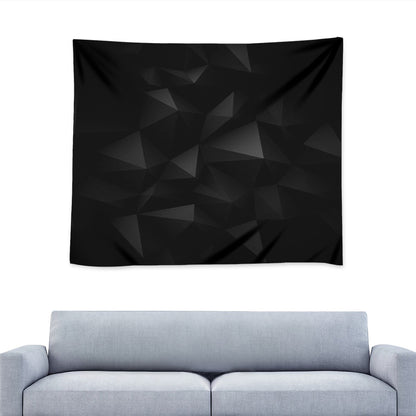 Black Polygonal Geometric Print Tapestry