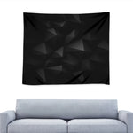 Black Polygonal Geometric Print Tapestry