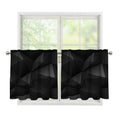 Black Polygonal Geometric Print Tier Curtains