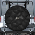 Black Polygonal Geometric Print Tire Cover With Camera Hole