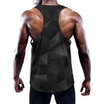Black Polygonal Geometric Print Training Tank Top