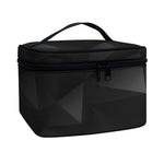 Black Polygonal Geometric Print Travel Makeup Bag