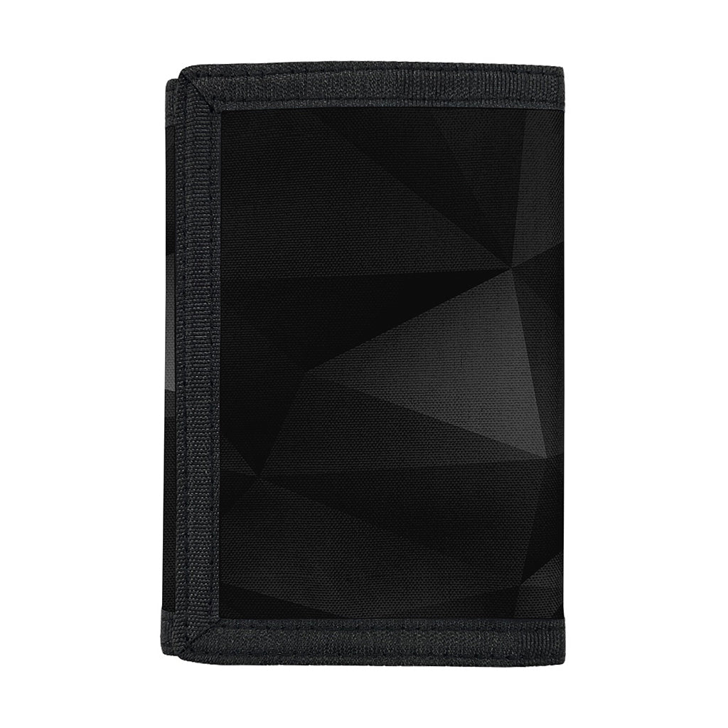 Black Polygonal Geometric Print Trifold Wallet