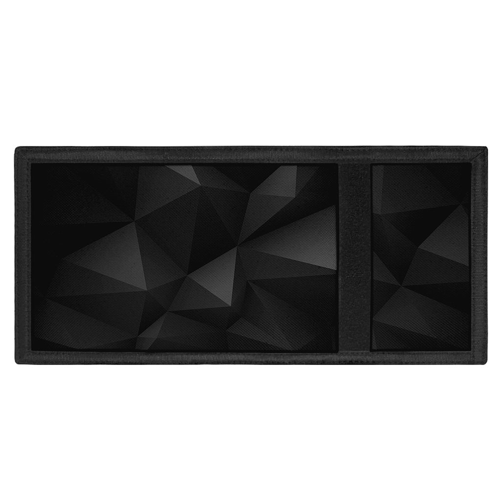Black Polygonal Geometric Print Trifold Wallet