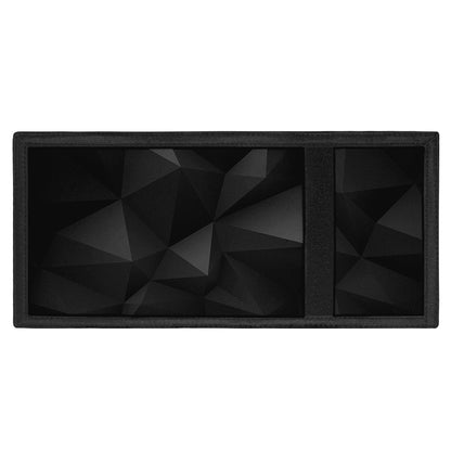 Black Polygonal Geometric Print Trifold Wallet