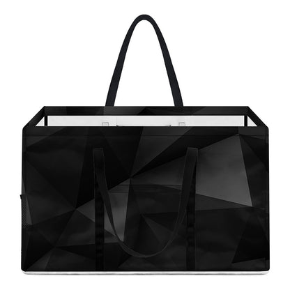 Black Polygonal Geometric Print Utility Tote Bag