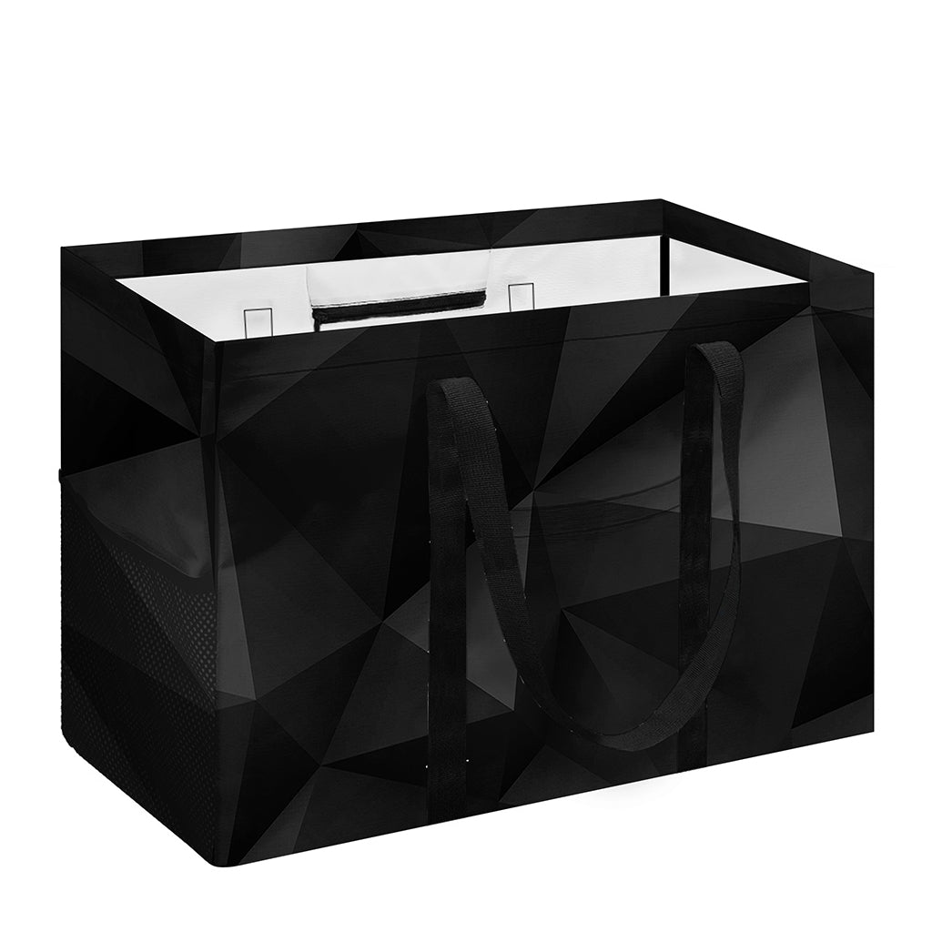 Black Polygonal Geometric Print Utility Tote Bag