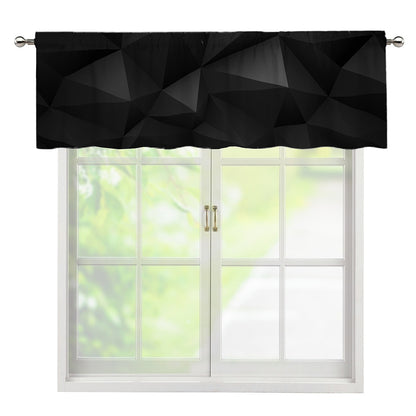 Black Polygonal Geometric Print Window Valance