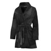 Black Polygonal Geometric Print Women's Bathrobe