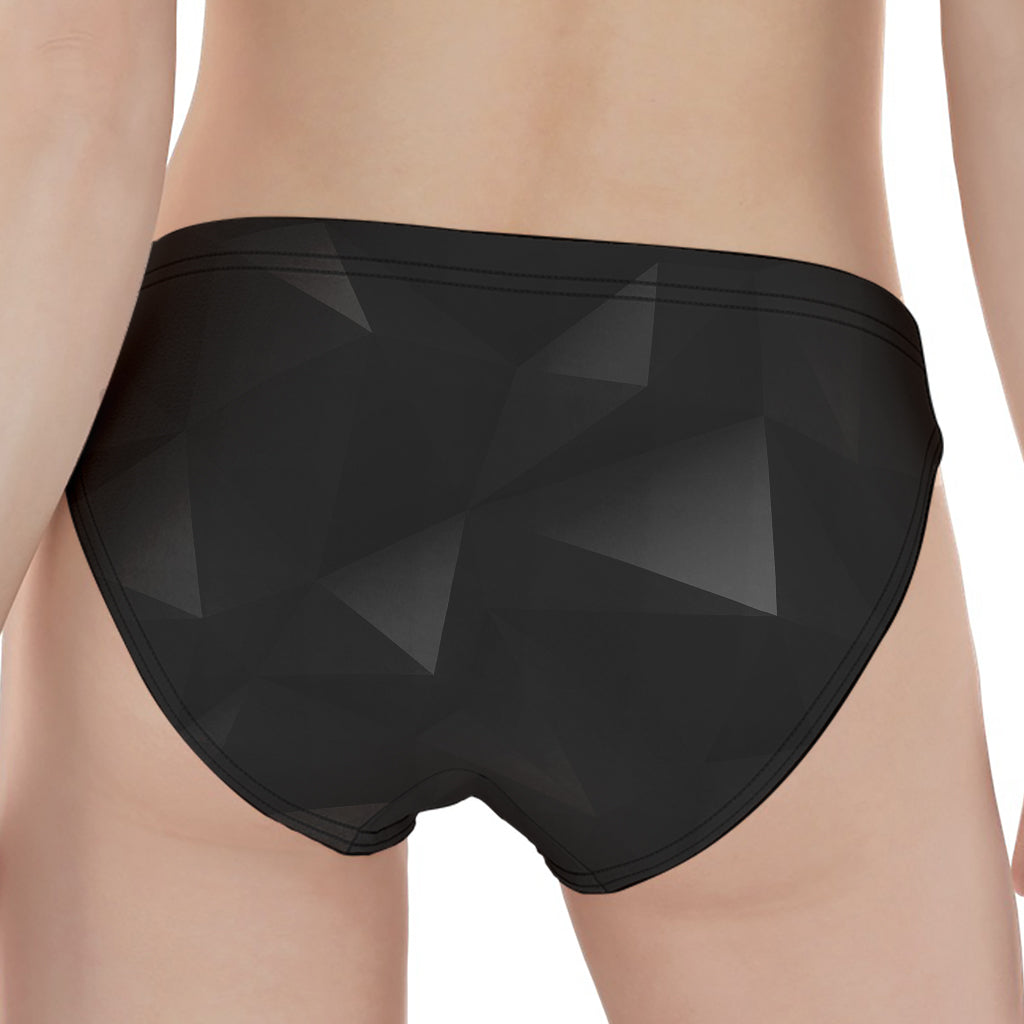 Black Polygonal Geometric Print Women's Panties