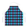 Black Purple And Blue Argyle Print Adjustable Apron