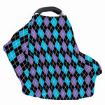 Black Purple And Blue Argyle Print Baby Seat Cover