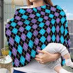 Black Purple And Blue Argyle Print Baby Seat Cover