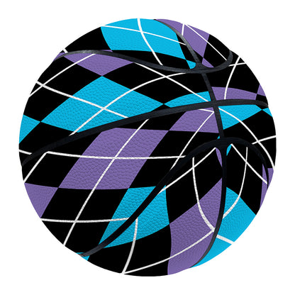Black Purple And Blue Argyle Print Basketball
