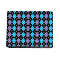 Black Purple And Blue Argyle Print Bifold Wallet