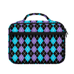 Black Purple And Blue Argyle Print Briefcase Bible Bag