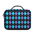 Black Purple And Blue Argyle Print Briefcase Bible Bag