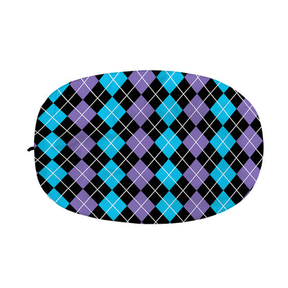 Black Purple And Blue Argyle Print Car Side Mirror Covers