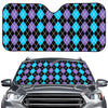 Black Purple And Blue Argyle Print Car Windshield Sun Shade