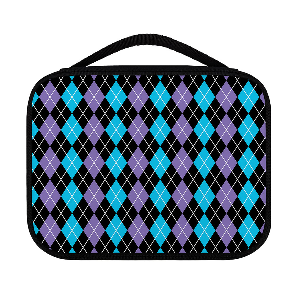 Black Purple And Blue Argyle Print Classic Bible Case