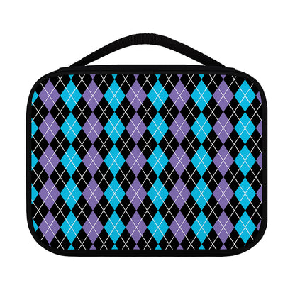 Black Purple And Blue Argyle Print Classic Bible Case