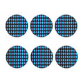 Black Purple And Blue Argyle Print Coaster Set