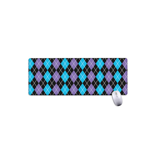 Black Purple And Blue Argyle Print Extended Mouse Pad