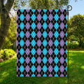 Black Purple And Blue Argyle Print Garden Flag