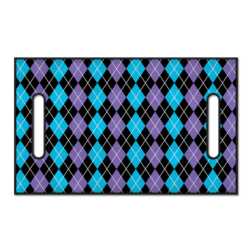 Black Purple And Blue Argyle Print Golf Cart Seat Cover