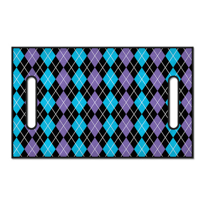 Black Purple And Blue Argyle Print Golf Cart Seat Cover