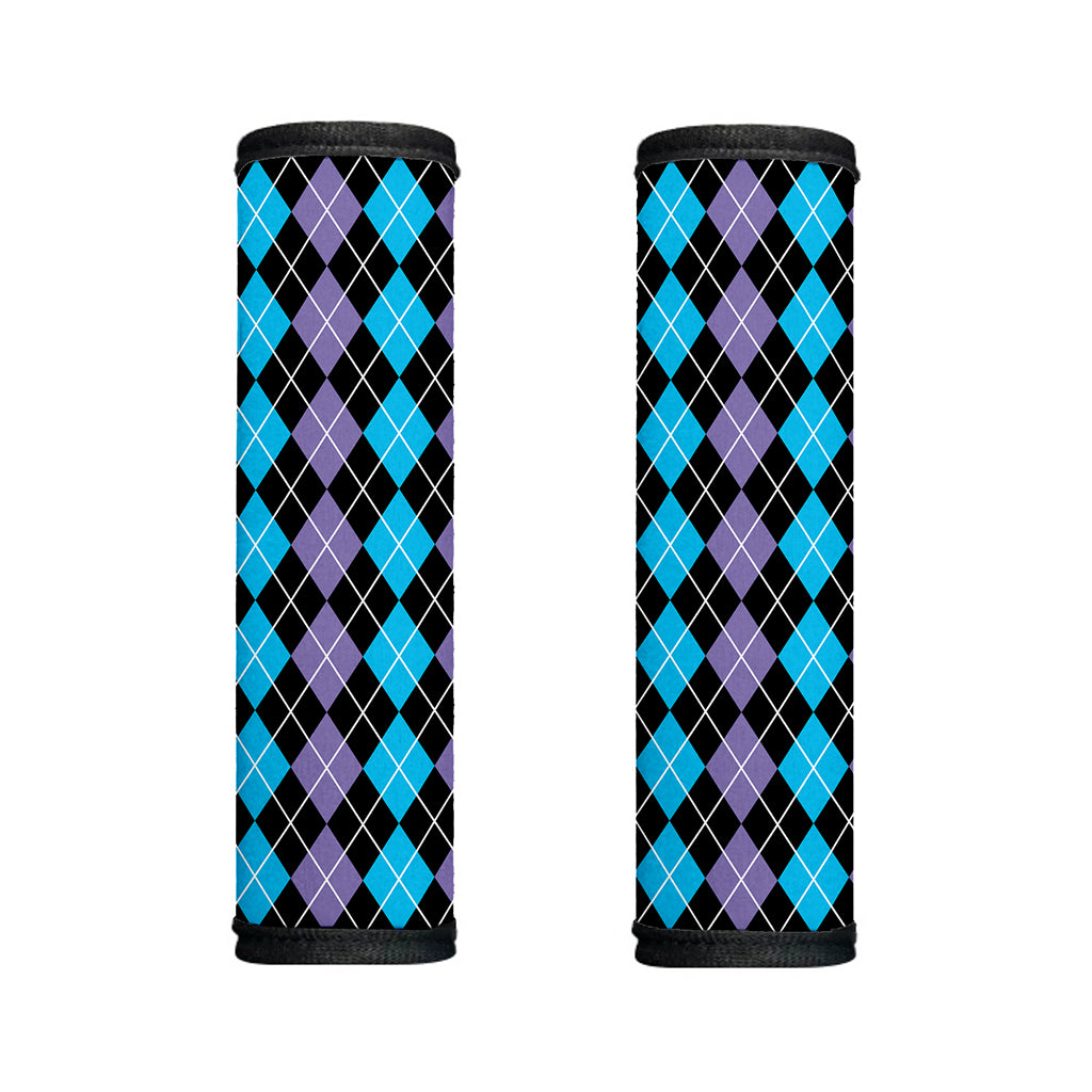 Black Purple And Blue Argyle Print Handle Covers
