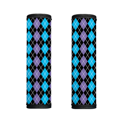 Black Purple And Blue Argyle Print Handle Covers