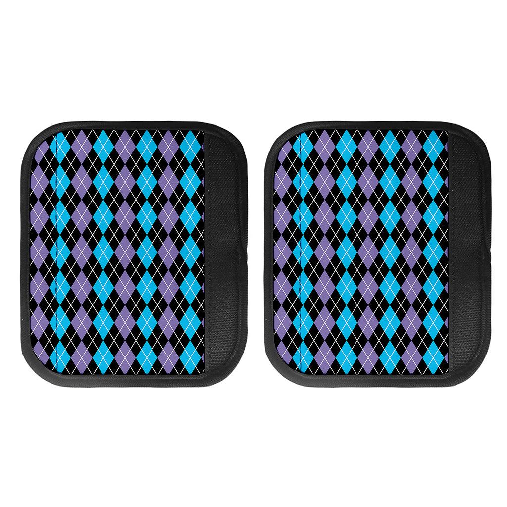 Black Purple And Blue Argyle Print Handle Covers